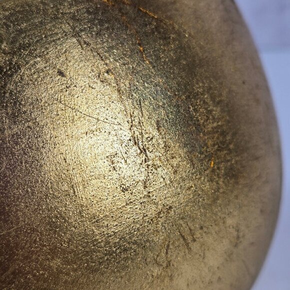 Ellec BRL Handmade Pottery Bowl Distressed Gold Glaze Made in Italy Vintage - Picture 9 of 10